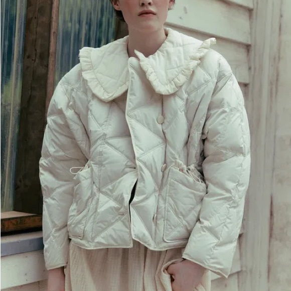 Vocavaca Frill Collar Short Down Coat - Picture 16 of 16